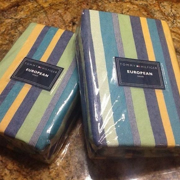 2 brand new Tommy Hilfiger DHARMA European EURO Pillow Shams - Picture 2 of 8